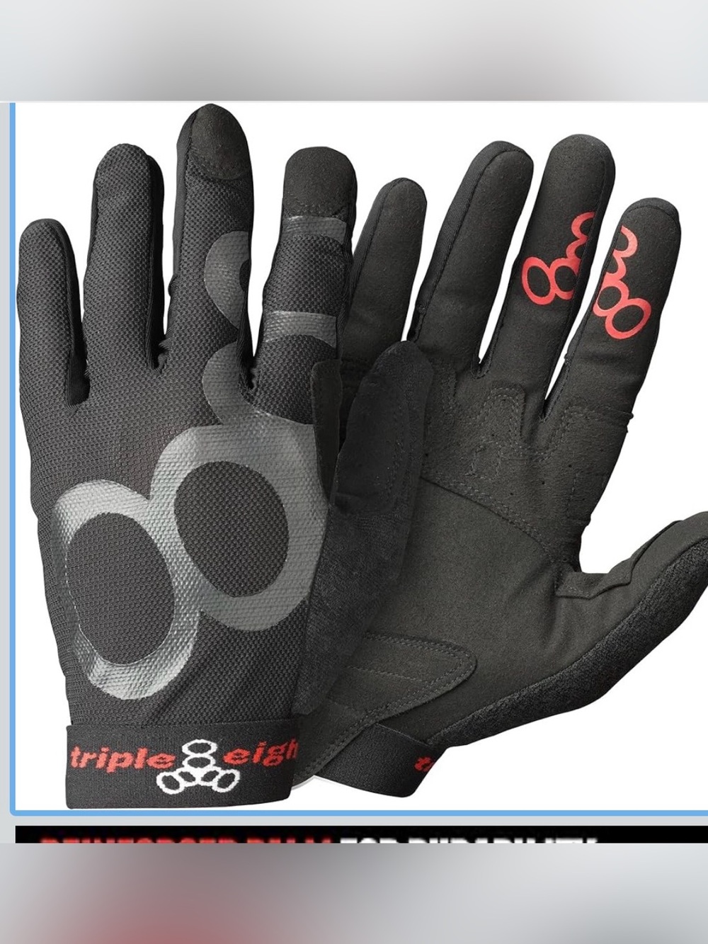 Triple Eight Exoskin Protective Gloves - Ideal For BMX And Mountain Biking L
